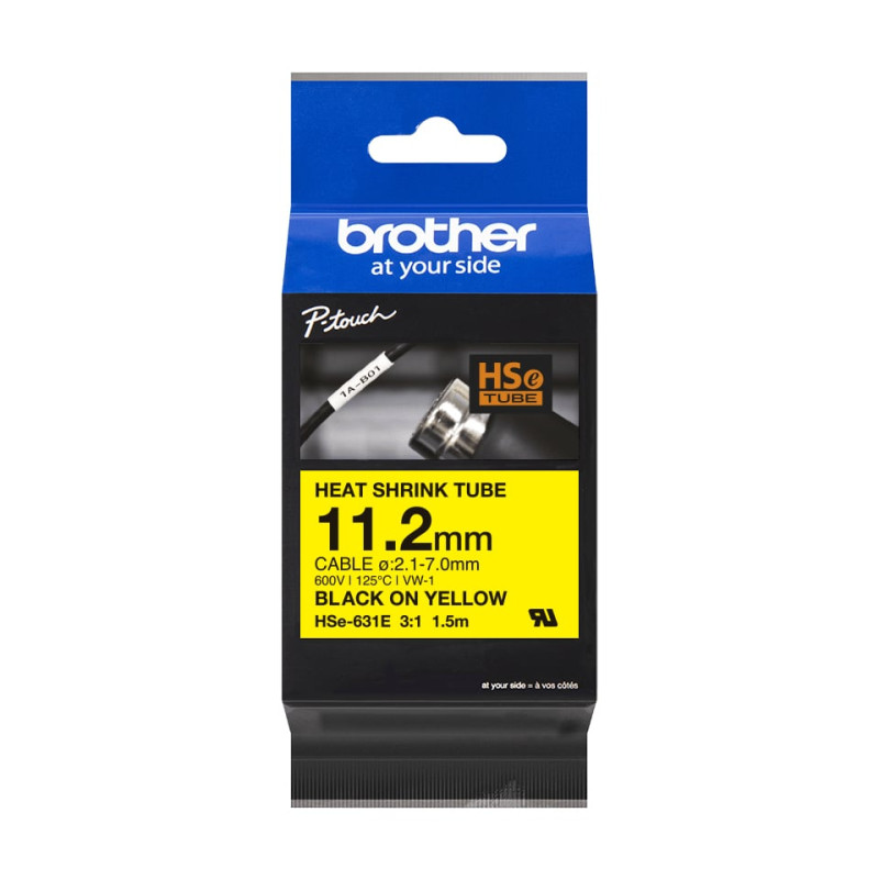 nastro brother 11.3mm fascia giallo/nero [hse631e]