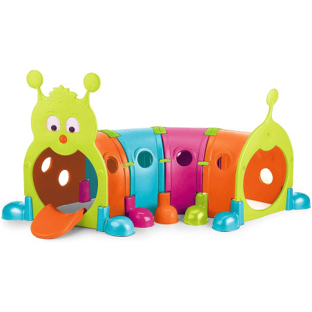 tunnel da gioco feber caterpillar 217x100x108cm multicolore