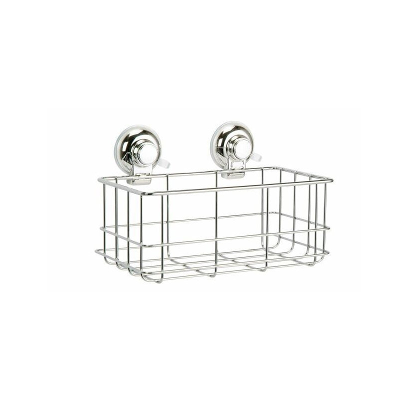 porta oggetti gedy da doccia rettangolare con ventosa cromato [ho18