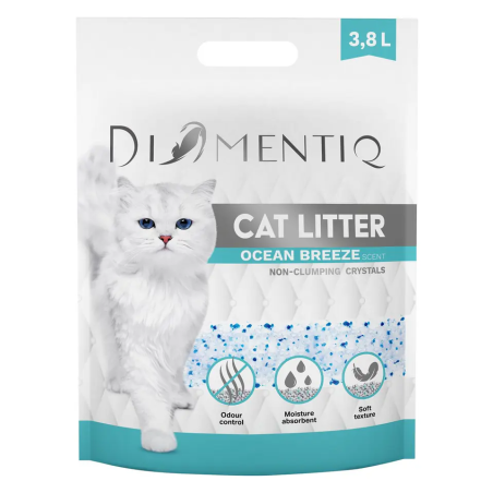 lettiera per gatti diamentiq ocean breeze 3.8l 1.5kg granuli di silicone