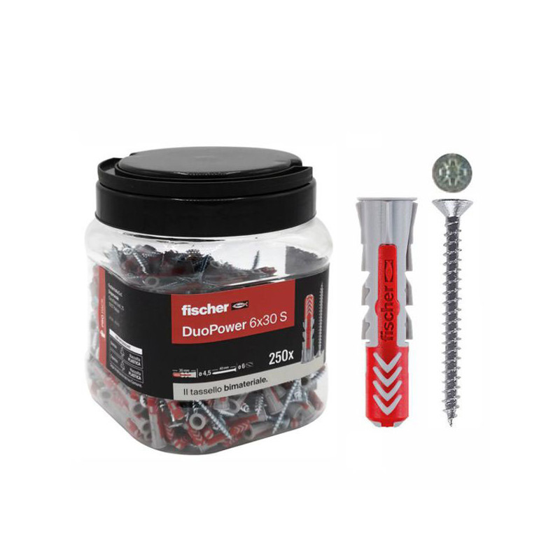 kit di viti fischer duopower propack 6x30 250pz [572885]