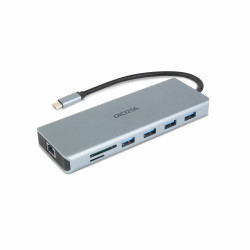 docking station dicota 100w hdmi/dp/usb-a/usb-c/microsd argento