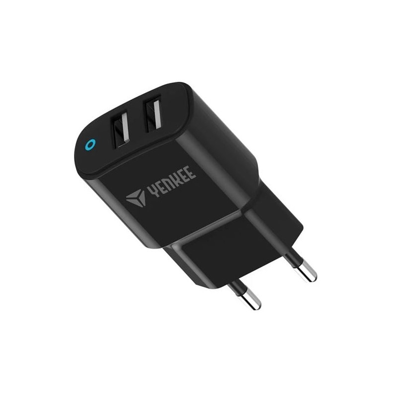 alimentatore da rete yenkee yac 2024bk 2xusb-a 12w 2.4a nero