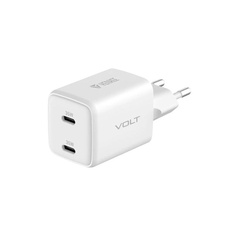 alimentatore da rete yenkee yac g35d usb-c 2x18w 3a bianco [azyenulyacg35dw]