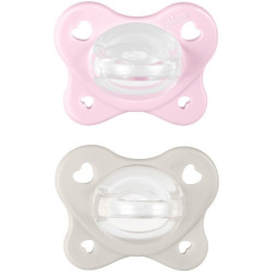 succhietto chicco dual soft bambina 2/6 mesi rosa 2pz