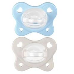 succhietto chicco dual soft 2/6 mesi azzurro 2pz