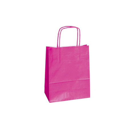 25 shoppers carta kraft 22x10x29cm twisted magenta [037313]