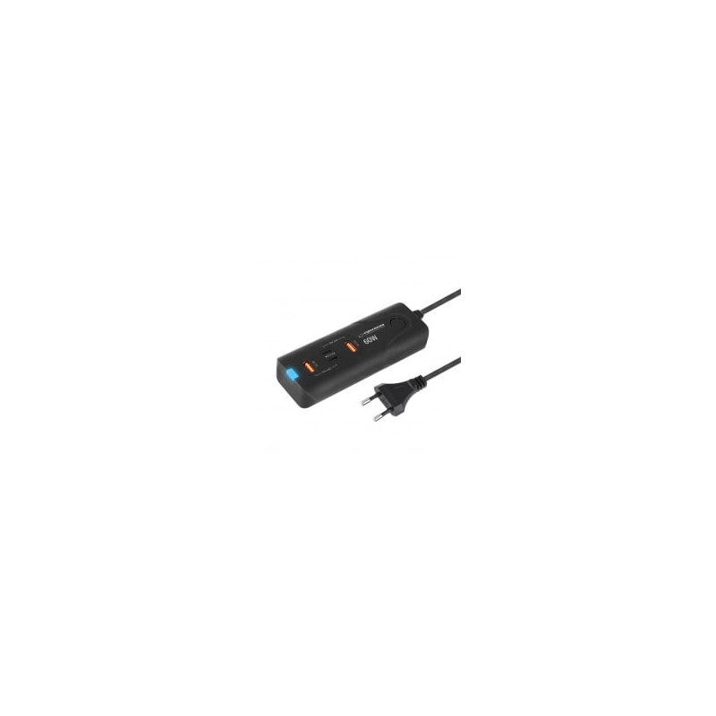 caricabatterie esperanza da muro 2xusb-c/2xusb-a 60w nero
