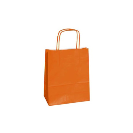 25 shoppers carta kraft 26x11x34,5cm twisted arancio [037443]