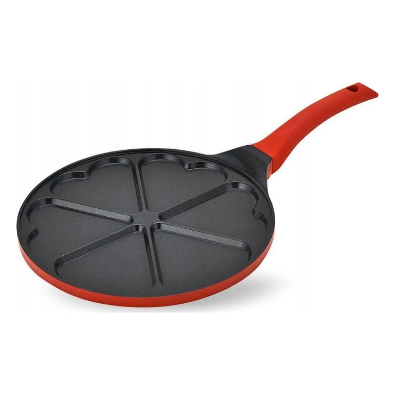 padella maestro heart per pancake in alluminio 26cm rosso [mr-1222-a]