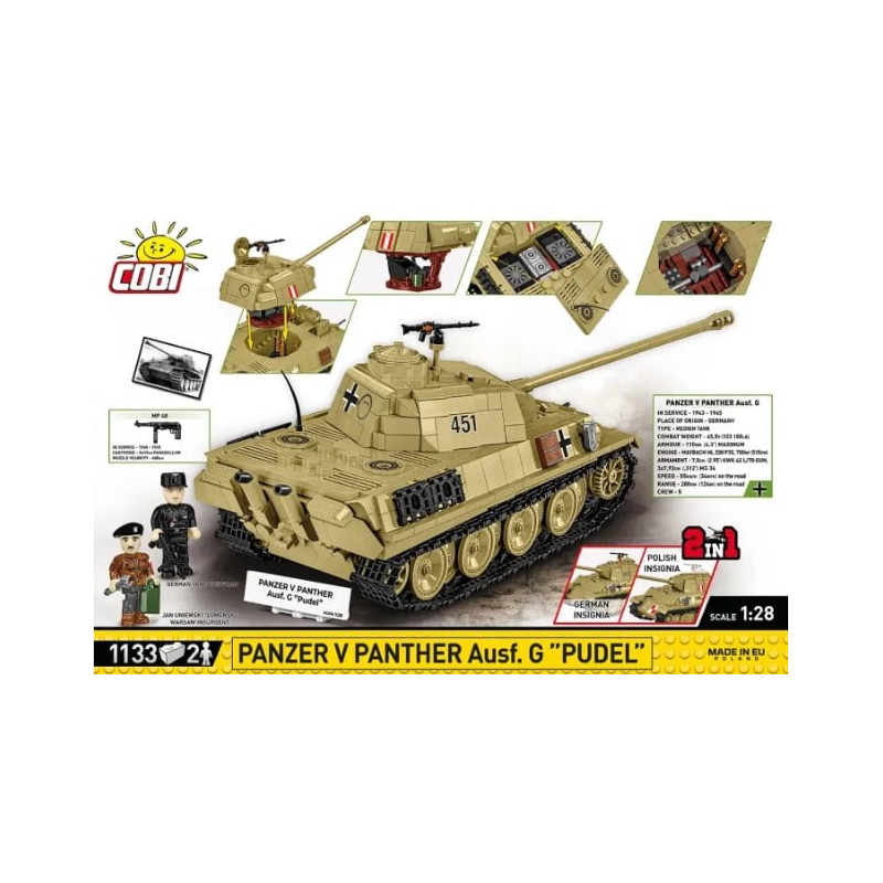 modellino cobi panzer v panther ausf.g "pudel" 1133 [wpcbks0ci026554]