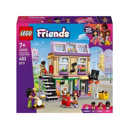set di costruzione lego friends 42653 negozio di musica e appartamento