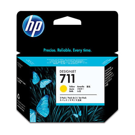 Cartuccia hp 711 da 29ml 3 cartucce giallo [cz136a]