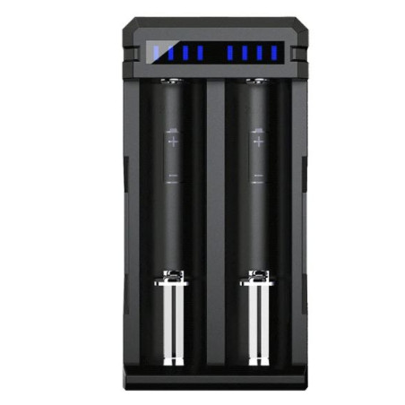 caricabatterie xtar sc2 per batterie cilindriche li-ion nero