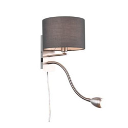 applique da parete a led trio hotel smd e14 40w grigio/nichel opaco