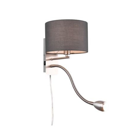 applique da parete a led trio hotel smd e14 40w grigio/nichel opaco