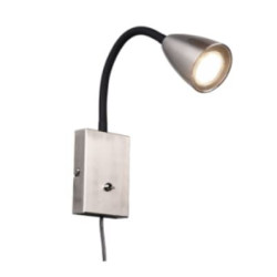 lampada da parete a led trio wanda gu10 10w ip20 nichel opaco [202670107]