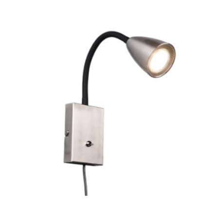 lampada da parete a led trio wanda gu10 10w ip20 nichel opaco [202670107]