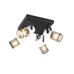 plafoniera trio tosh 40w 4xe14 bianco anticato-nero [804300434]