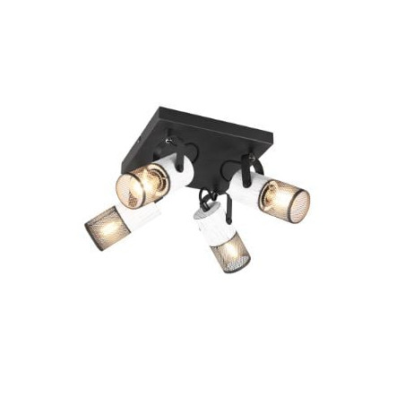 plafoniera trio tosh 40w 4xe14 bianco anticato-nero [804300434]