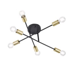 plafoniera trio cross 40w 6xe27 bronzo-nero opaco [606700632]