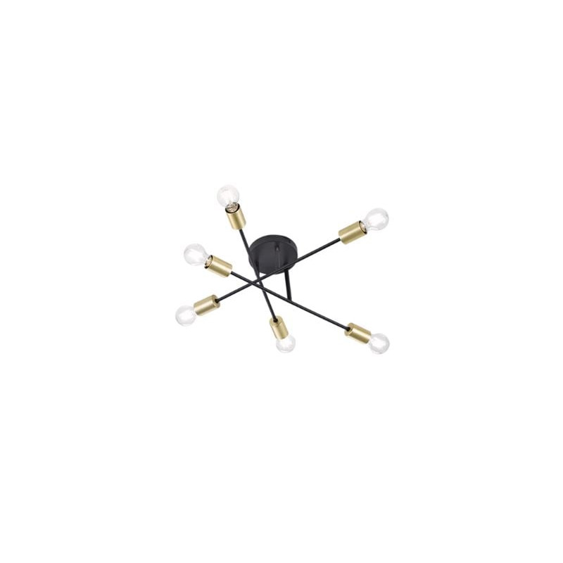 plafoniera trio cross 40w 6xe27 bronzo-nero opaco [606700632]