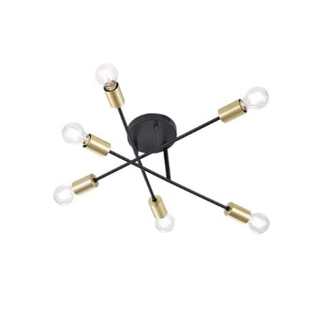 plafoniera trio cross 40w 6xe27 bronzo-nero opaco [606700632]