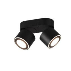 plafoniera a led trio taurus 5w 2 faretti 3000k 450lm nero opaco