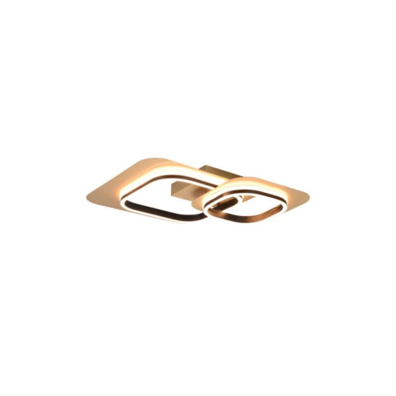 plafoniera a led trio lugo 28w 3000k 3400lm ip20 nero/oro [642910280]