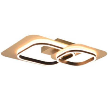 plafoniera a led trio lugo 28w 3000k 3400lm ip20 nero/oro [642910280]