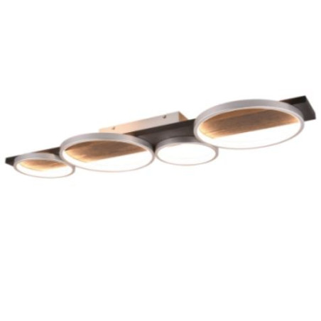 plafoniera a led trio madera smd 44w 5100lm ip20 3000k titanio [643810487]