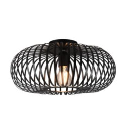 plafoniera a led trio johann e27 60w ip20 nero opaco [606900132]