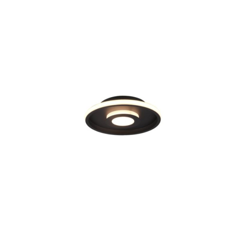plafoniera a led trio ascari 28w 3200lm 3000k ip44 nero opaco [680810332]