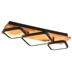 plafoniera a led trio rama 32w 3800lm 3000k ip20 nero opaco/legno