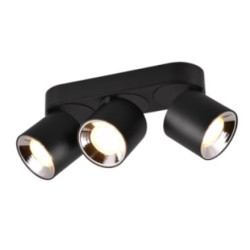 plafoniera a led trio guayana orientabile 3xgu10 10w ip20 nero opaco