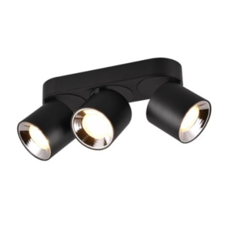 plafoniera a led trio guayana orientabile 3xgu10 10w ip20 nero opaco