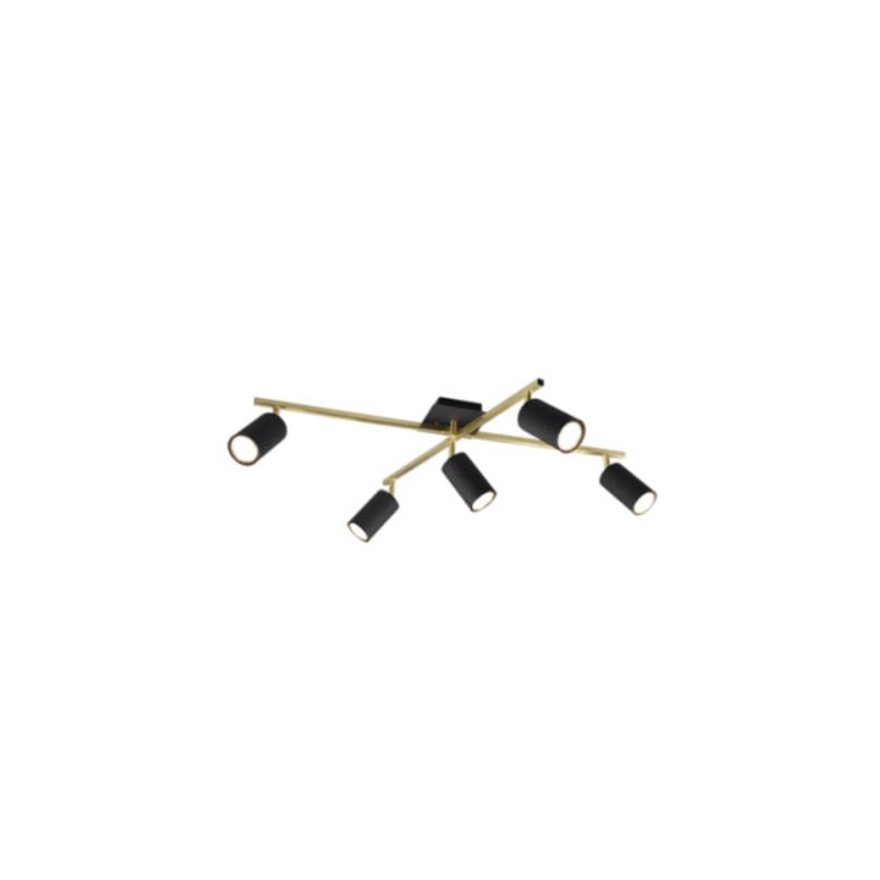 plafoniera led trio marley 5xgu10 35w ip20 nero/oro [612400580]