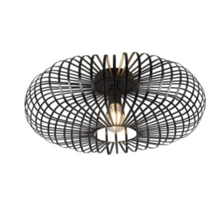 plafoniera a led trio johann in metallo e27 60w ip20 50cm nero opaco