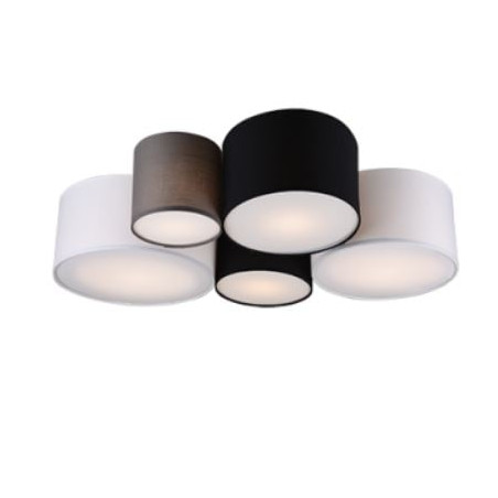 plafoniera a led trio hotel in tessuto 5xe27 42w ip20 multicolore