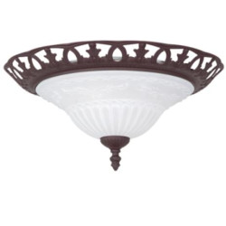 plafoniera a led trio rustica vetro opalino in stile rustico 2xe27