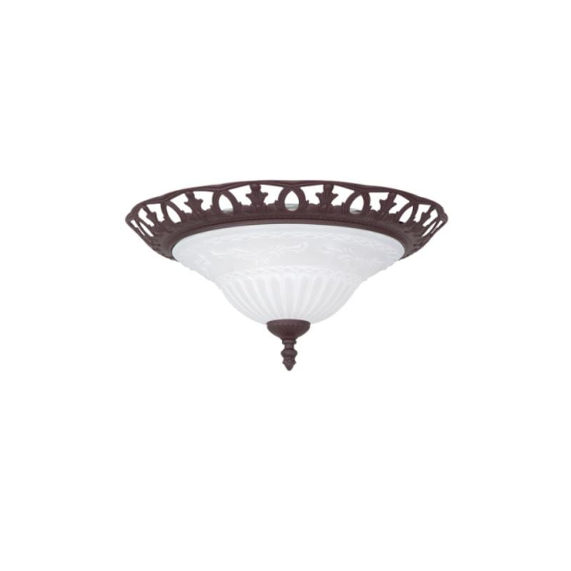 plafoniera a led trio rustica vetro opalino in stile rustico 2xe27