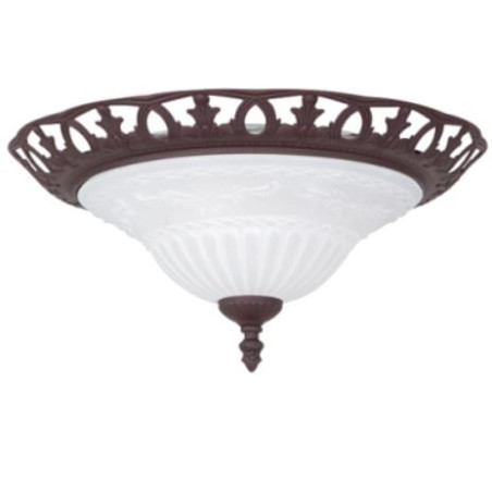 plafoniera a led trio rustica vetro opalino in stile rustico 2xe27