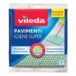 Panni pulizia vileda per pavimenti igiene super cm 50x45 3 pz [vileda]