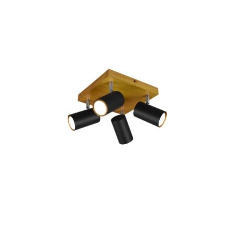 faretto da soffitto trio marley 35w 4xgu10 legno-nero opaco [812400432]