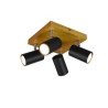 faretto da soffitto trio marley 35w 4xgu10 legno-nero opaco [812400432]