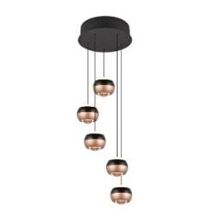 lampada a sospensione trio select orbit 8w 5x960lm marrone caffe'-nero