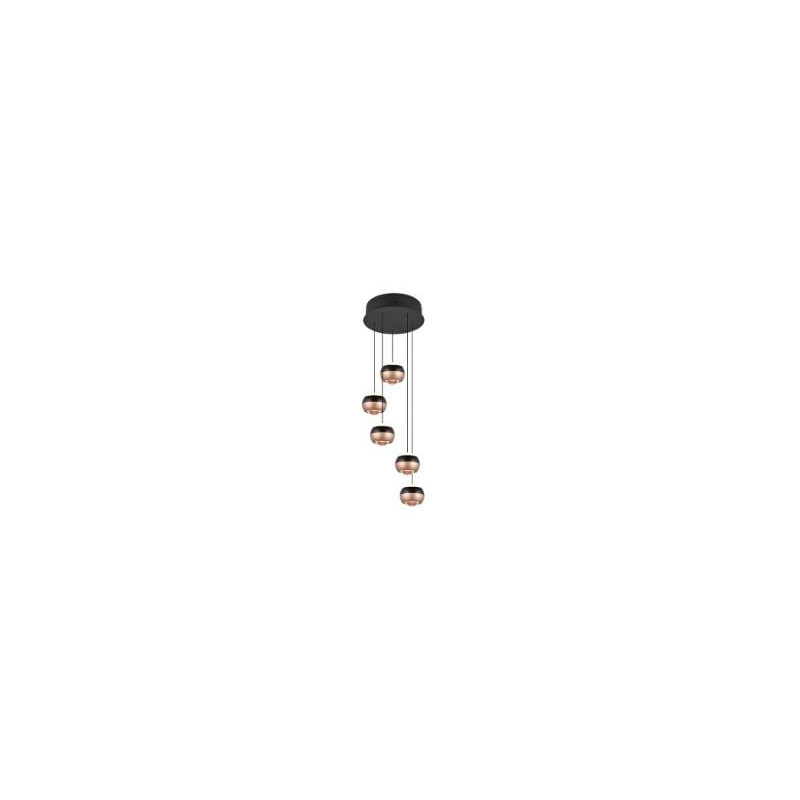 lampada a sospensione trio select orbit 8w 5x960lm marrone caffe'-nero