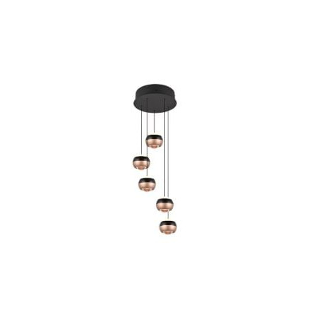 lampada a sospensione trio select orbit 8w 5x960lm marrone caffe'-nero