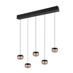 lampada a sospensione trio select orbit 8w 5x960lm nero opaco [344410532]