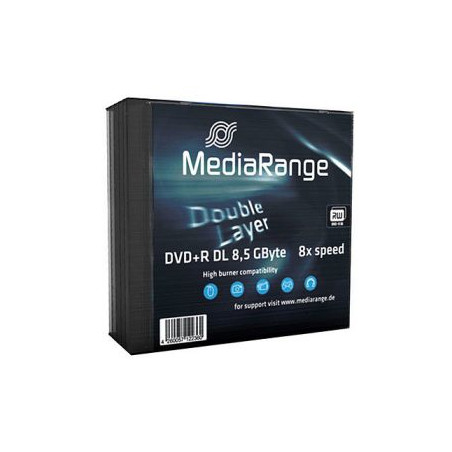 confezione dvd+r mediarange 8.5gb 5pcs pack double layer 8x slim